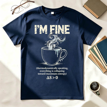 I'm Fine Thermodynamically Speaking Physics Humor Graphic Tee