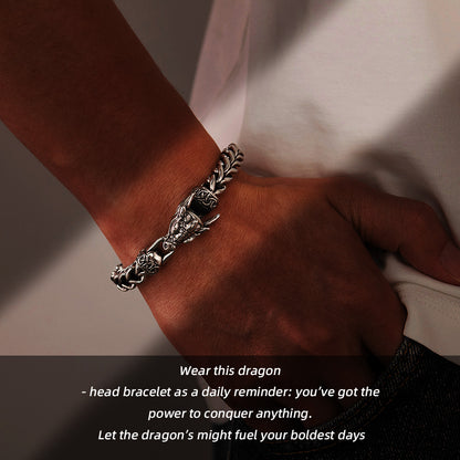 Dragon - Headed Steel Chain Bracele-Let the Dragon Head Ignite Your Boldness Every Day