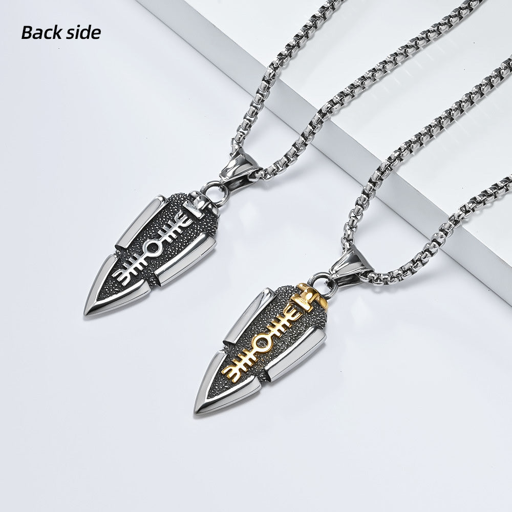 Odin's Spear Stainless Steel Necklace: Badge of the Brave's Journey