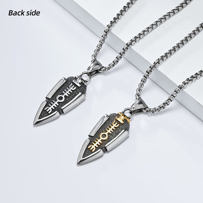 Odin's Spear Stainless Steel Necklace: Badge of the Brave's Journey