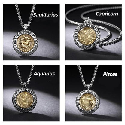 12 Zodiac Signs Stainless Steel Necklace