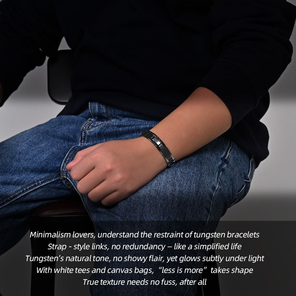 Tungsten Steel Watch - Strap Bracelet | Less is More, Answer to “Hardcore Minimalism”