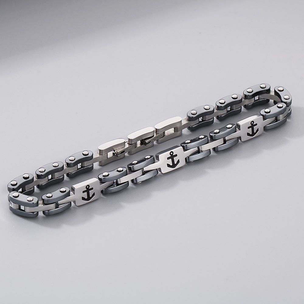 Stainless Steel Anchor-Icon Bracelet | Where the Heart Leads, There Is Harbor