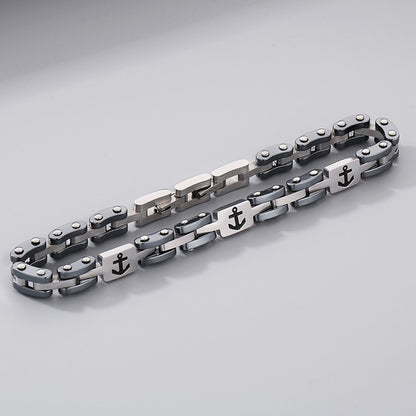 Stainless Steel Anchor-Icon Bracelet | Where the Heart Leads, There Is Harbor