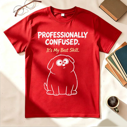 Professionally Confused T-Shirt – Funny Sarcastic Gift for Coworkers