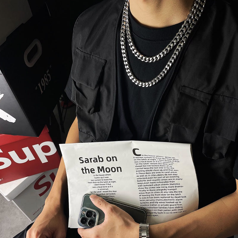 Stainless Steel Cuban Chain Necklace with Bold Design