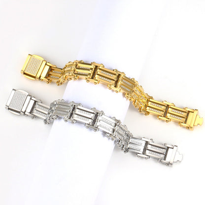 Stainless Steel Watch - Strap Bracelet | Crystal Inlay Lights Up Wrist Shine