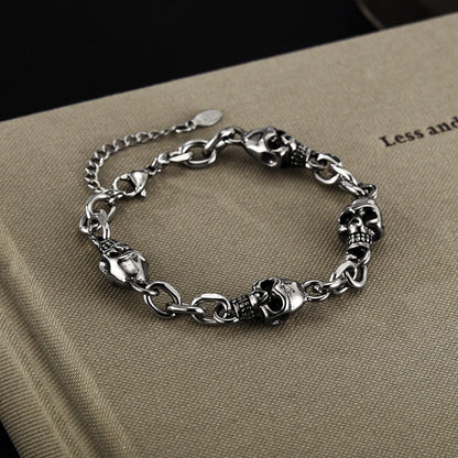 Stainless Steel Skull Bracelet |  Gothic Aesthetic—Perfect for Style Rebels