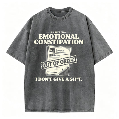Emotional Constipation Vintage Washed Graphic Tee | Sarcastic Unisex T-Shirt