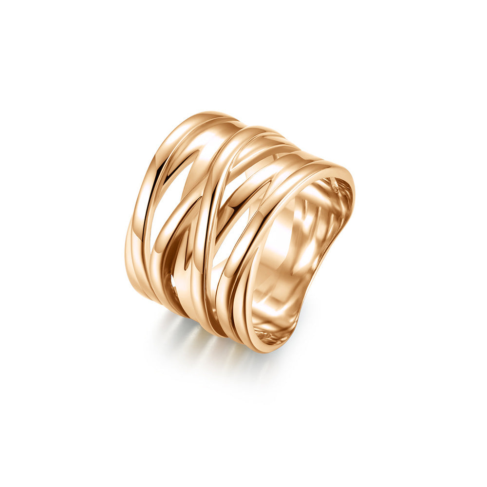 Stainless Steel Braided Wide Ring