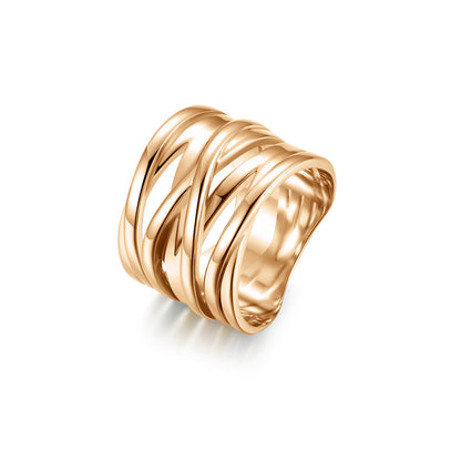 Stainless Steel Braided Wide Ring