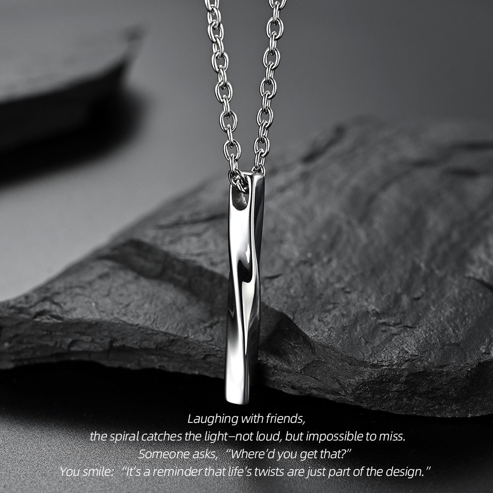 Premium Steel Necklace — The Unbreakable Curve: Your Gender-Free Armor