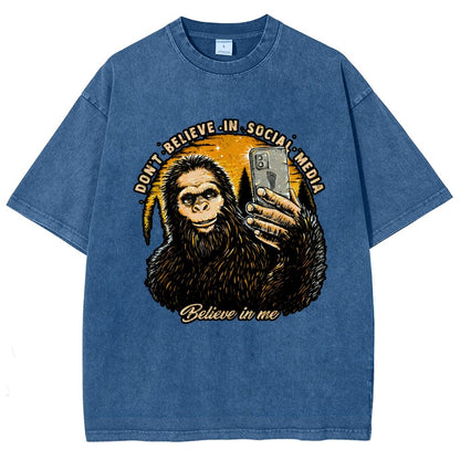 Don't Believe In Social Media Believe In Me Vintage Distressed T-shirt