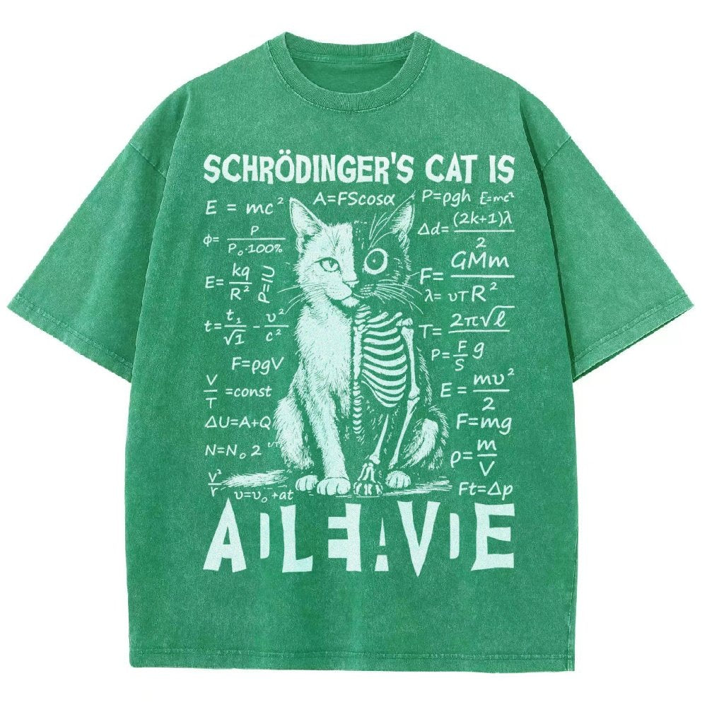 Schrödinger's Cat Dead And Alive Vintage Distressed T-shirt