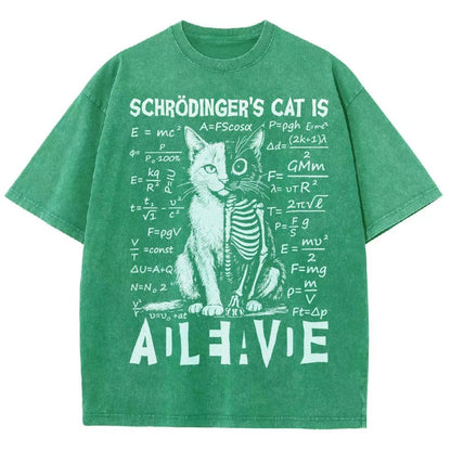 Schrödinger's Cat Dead And Alive Vintage Distressed T-shirt
