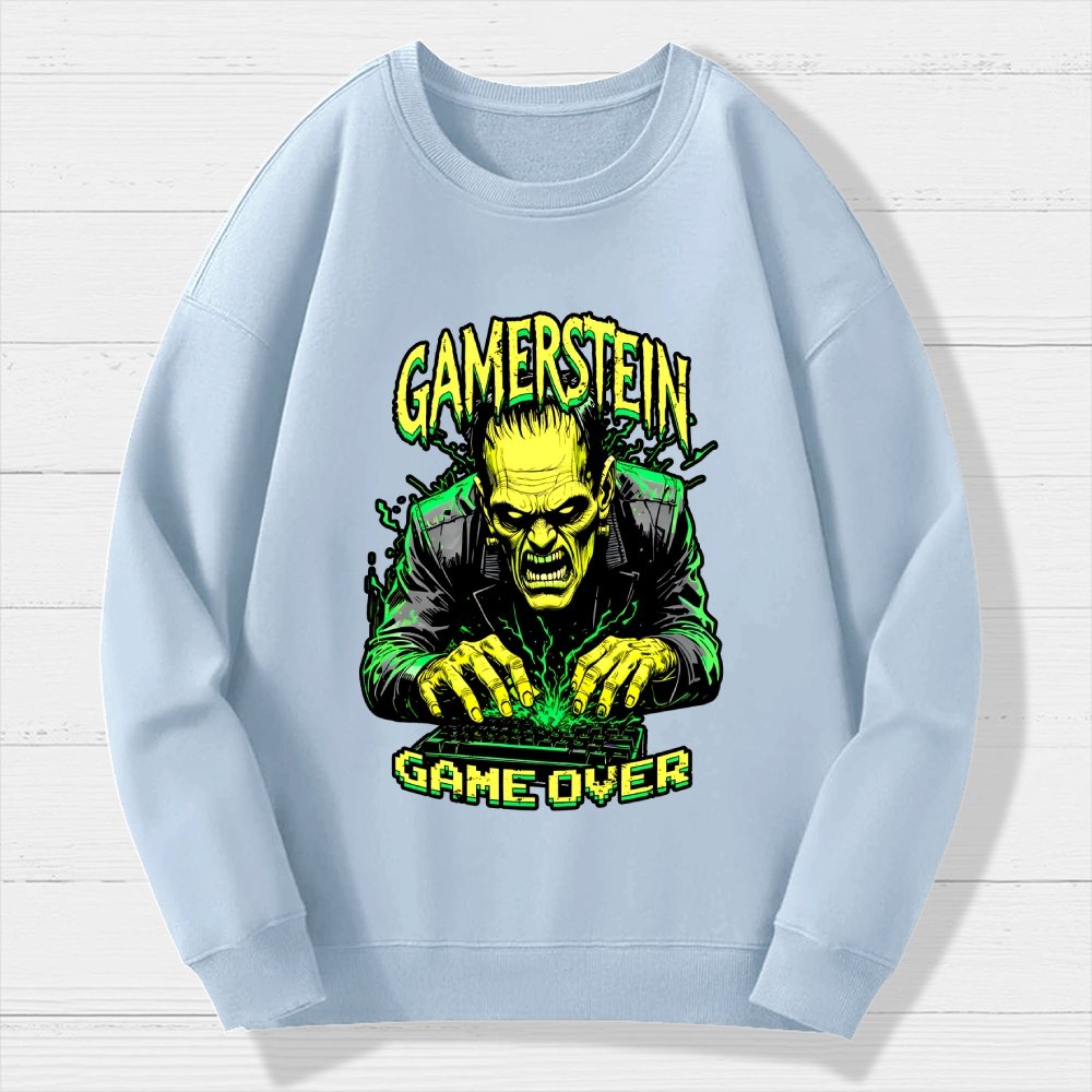 Gamerstein Game Over Funny Halloween Geek Cotton Sweatshirt