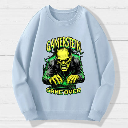 Gamerstein Game Over Funny Halloween Geek Cotton Sweatshirt