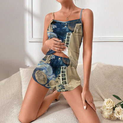 Across The Ocean And Stars Women's Geek Suspender Cami Set