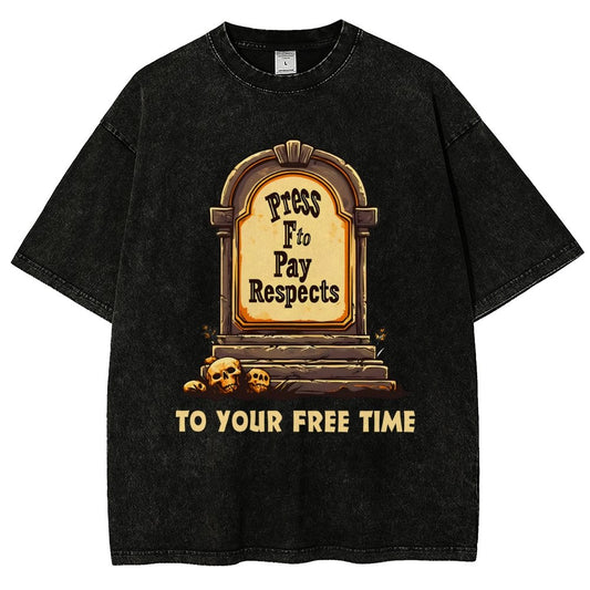 Press F to Pay Respects Vintage Distressed T-shirt