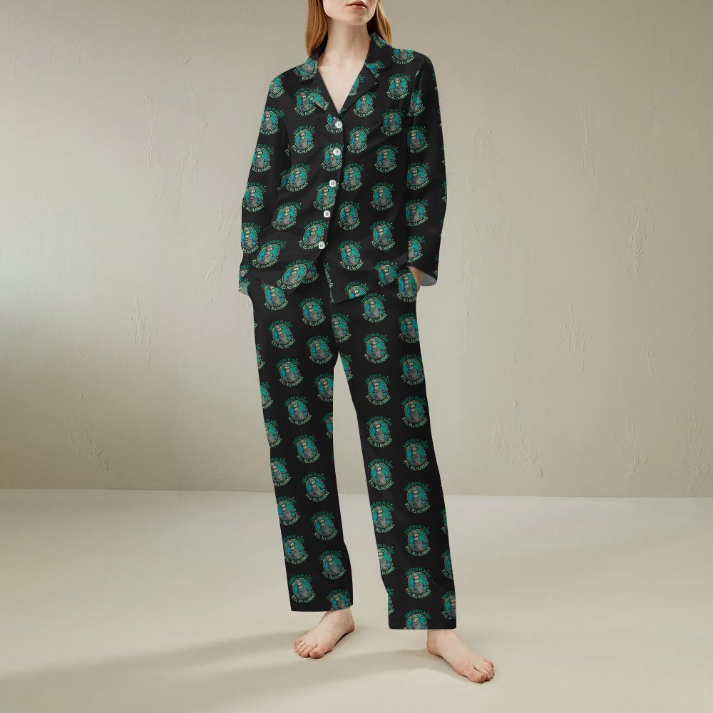 Save The Planet Kill All Humans Geek Long Sleeve Pajama Set