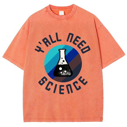 Y'all Need Science Chemistry Biology Physics Vintage Distressed T-shirt
