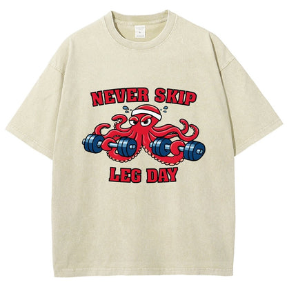 Octo-Leg Day Vintage Distressed T-shirt