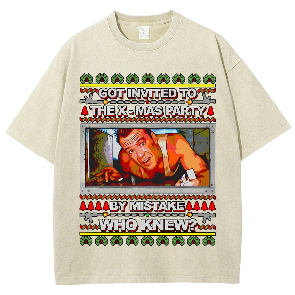 Got invited to the X-mas Party Vintage Distressed T-shirt