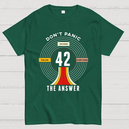 Nice Don't Panic 42 The Answer To Life Geek T-Shirt
