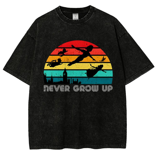Never Grow Up Vintage Distressed T-shirt