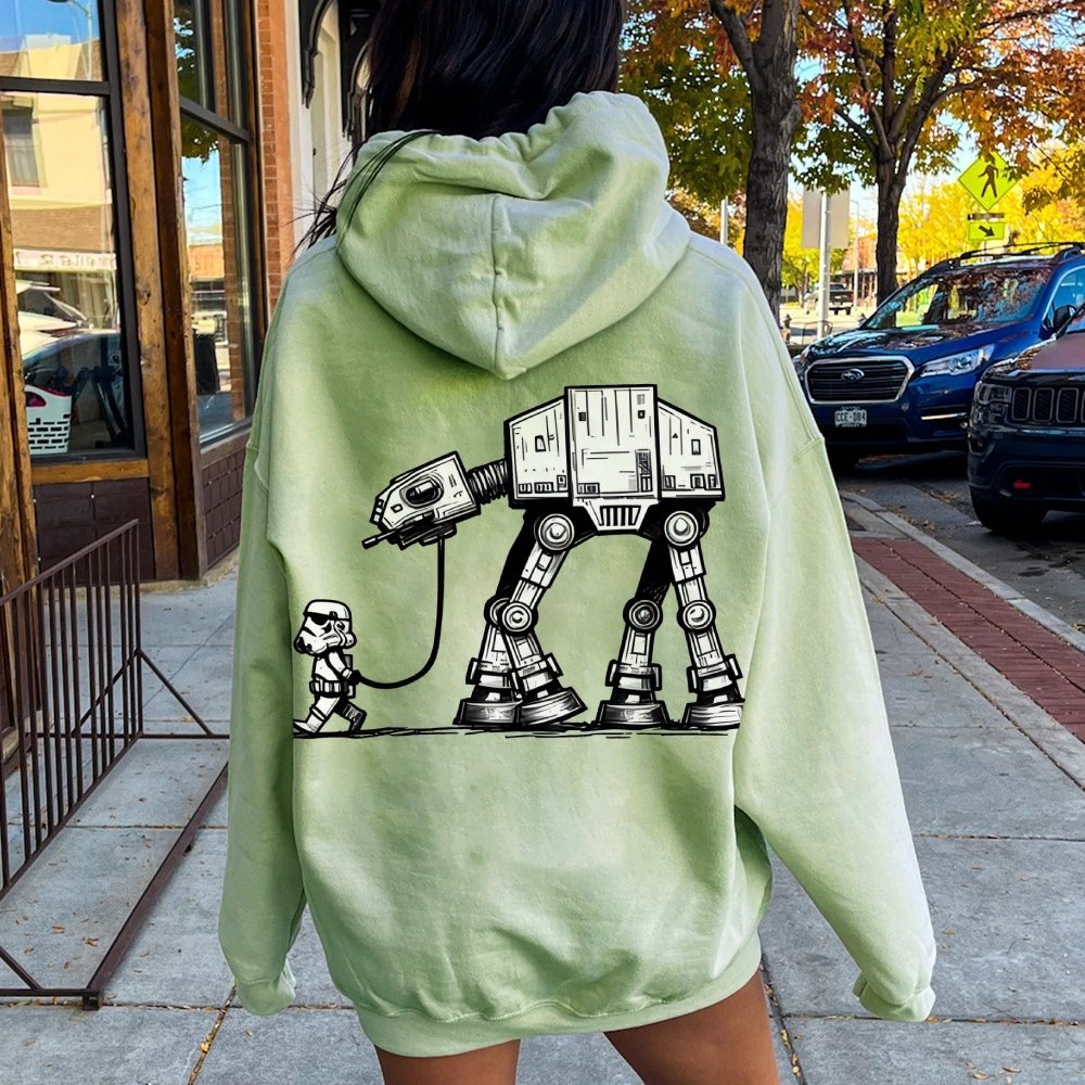 Galactic Robot Dog - Planetary Skirmishes Printed Back Unisex Cotton Hoodie