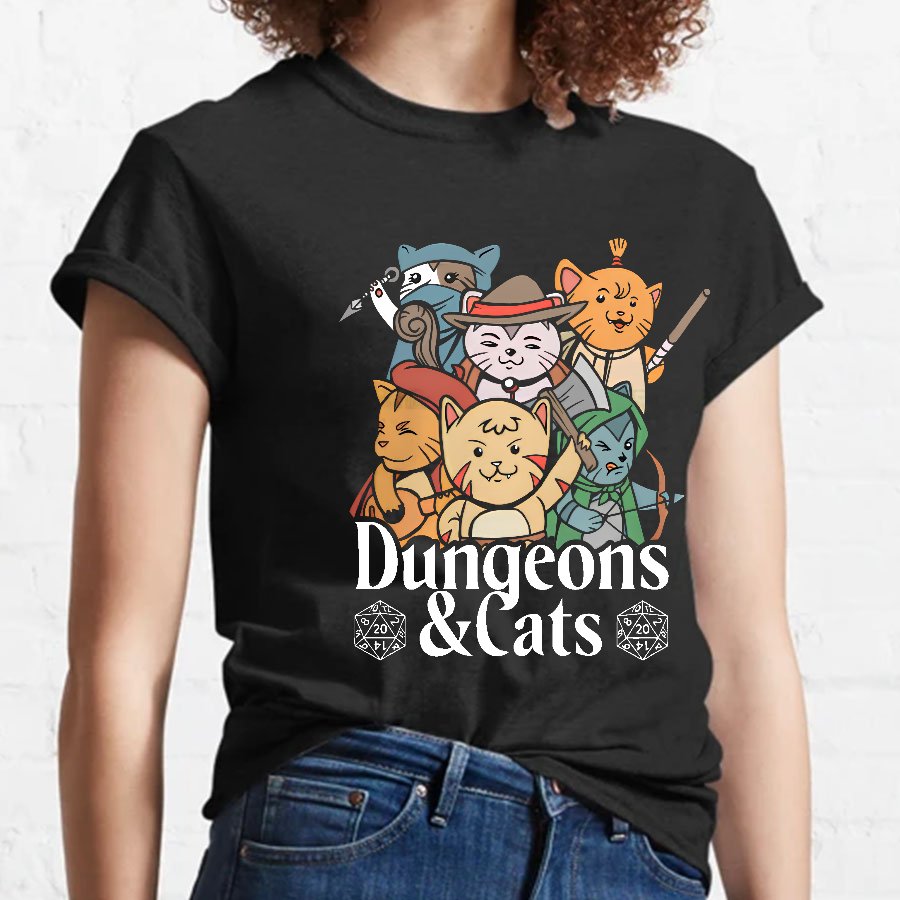 Dungeons and Cats Geeky T-Shirt