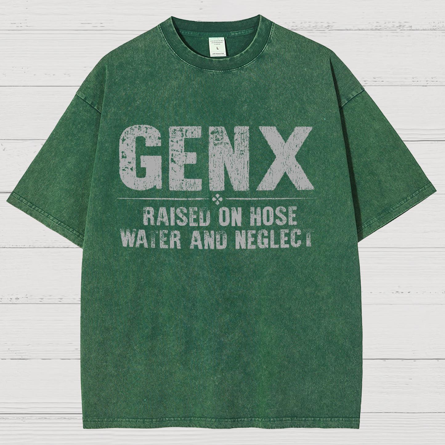 Gen X Raised On Hose Water And Neglect Vintage Distressed T-shirt