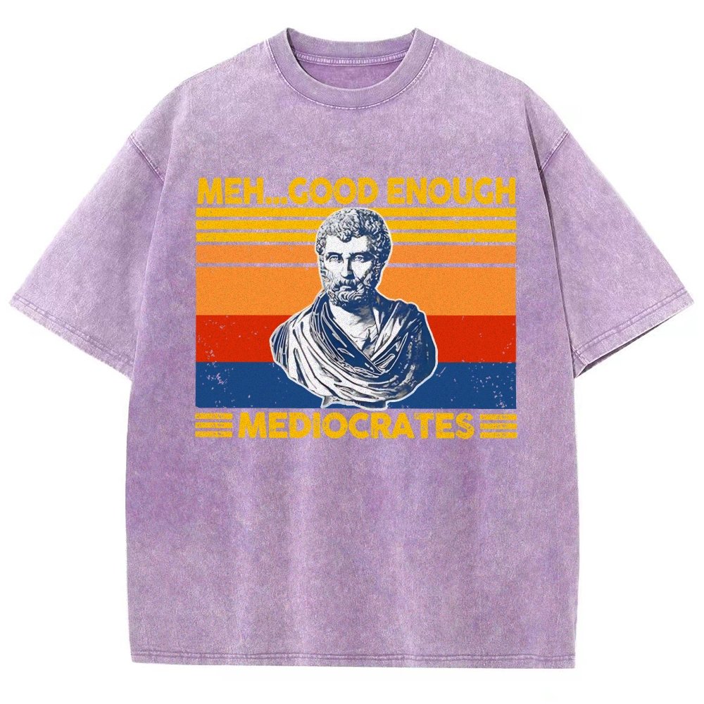 Meh Good Enough Mediocrates Vintage Distressed T-shirt