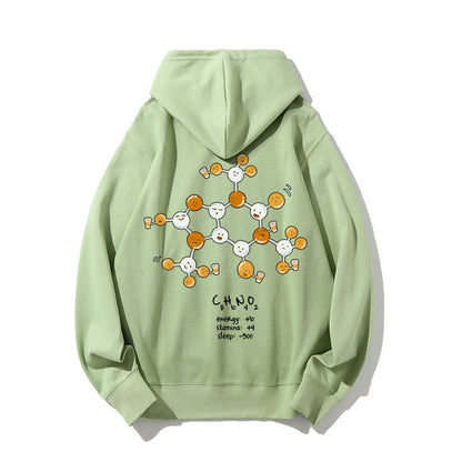 Caffeine Power Up Printed Back Unisex Cotton Hoodie