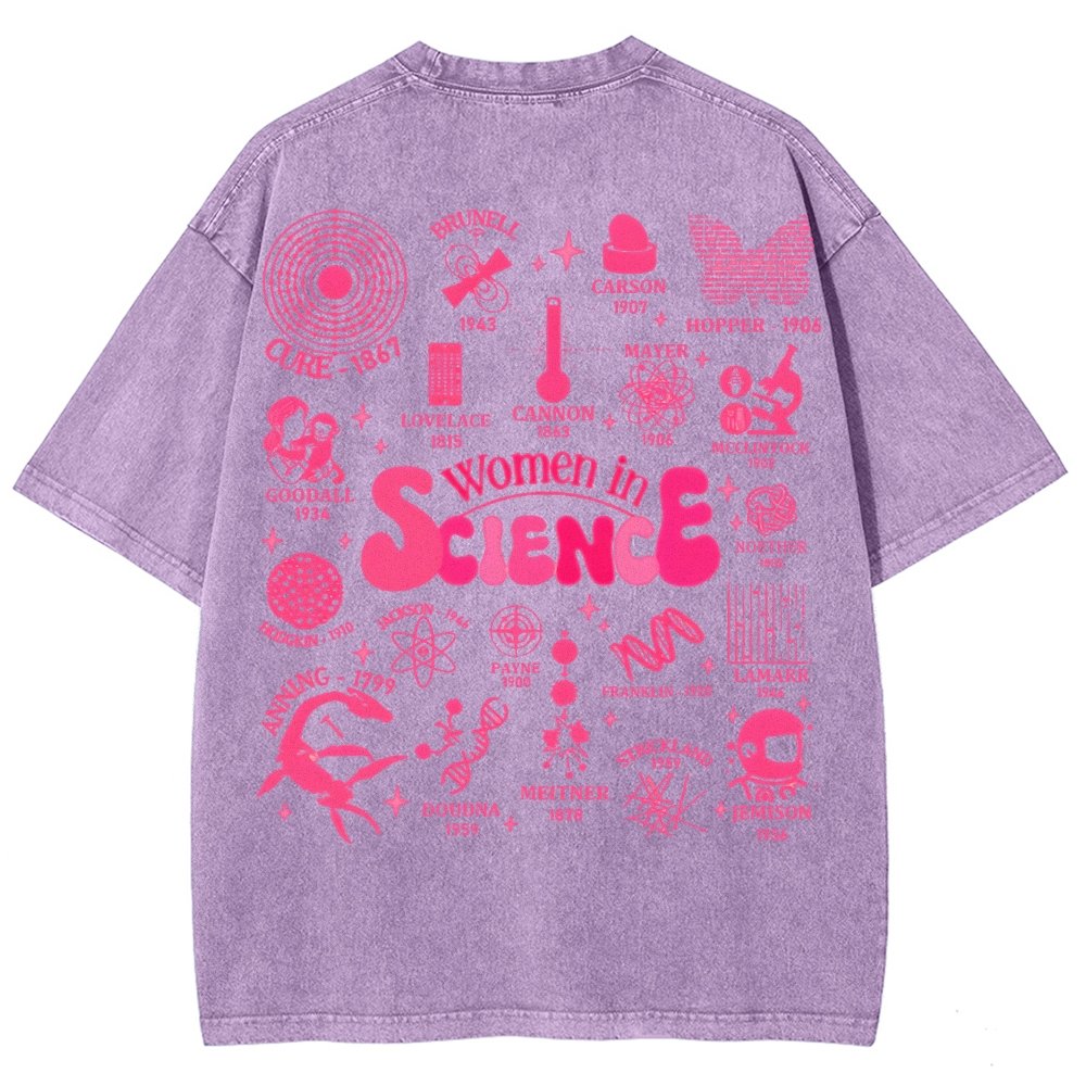 In Science Teacher Vintage Snowflake Washed T-Shir