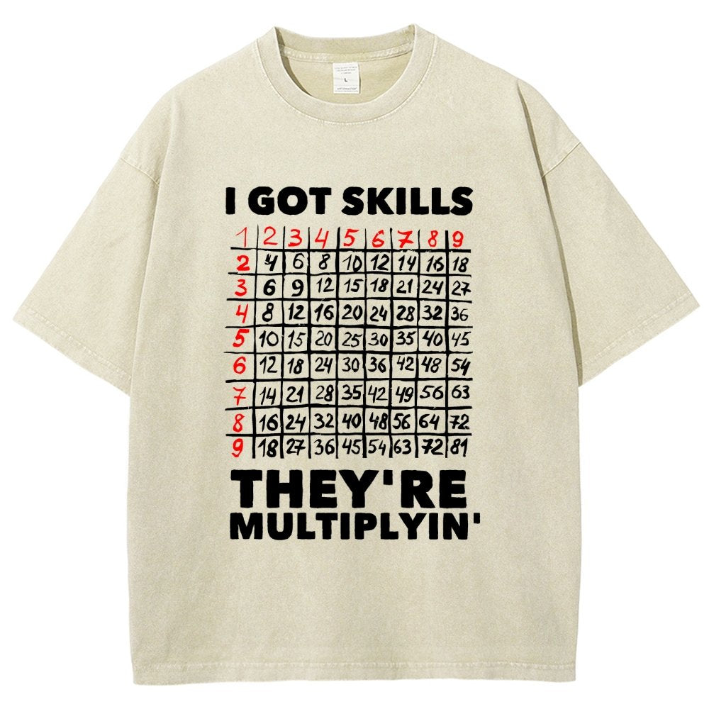 Math Got Skills Multiplying Vintage Distressed T-shirt