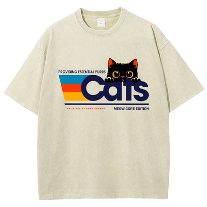 Retro Cats Vintage Distressed T-shirt