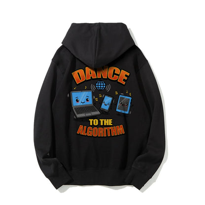 Dance To The Algorithm Funny Printed Back Unisex Cotton Hoodie