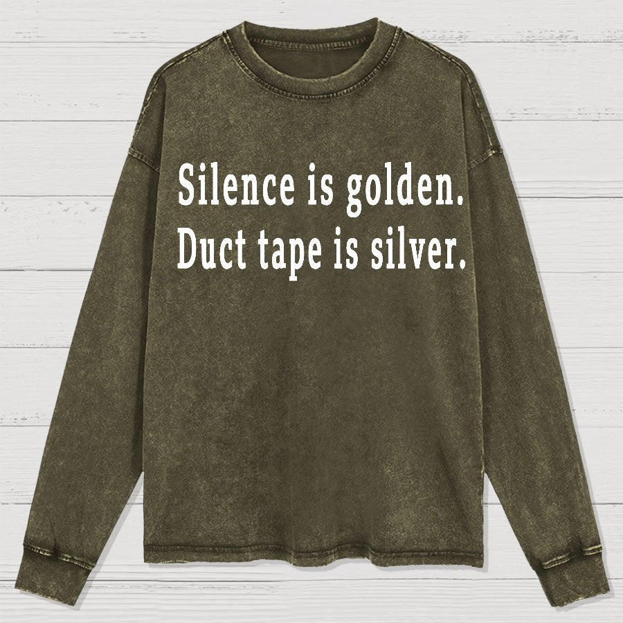 Silence and Duct Tape Geek Washed Long Sleeve Tee