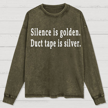 Silence and Duct Tape Geek Washed Long Sleeve Tee