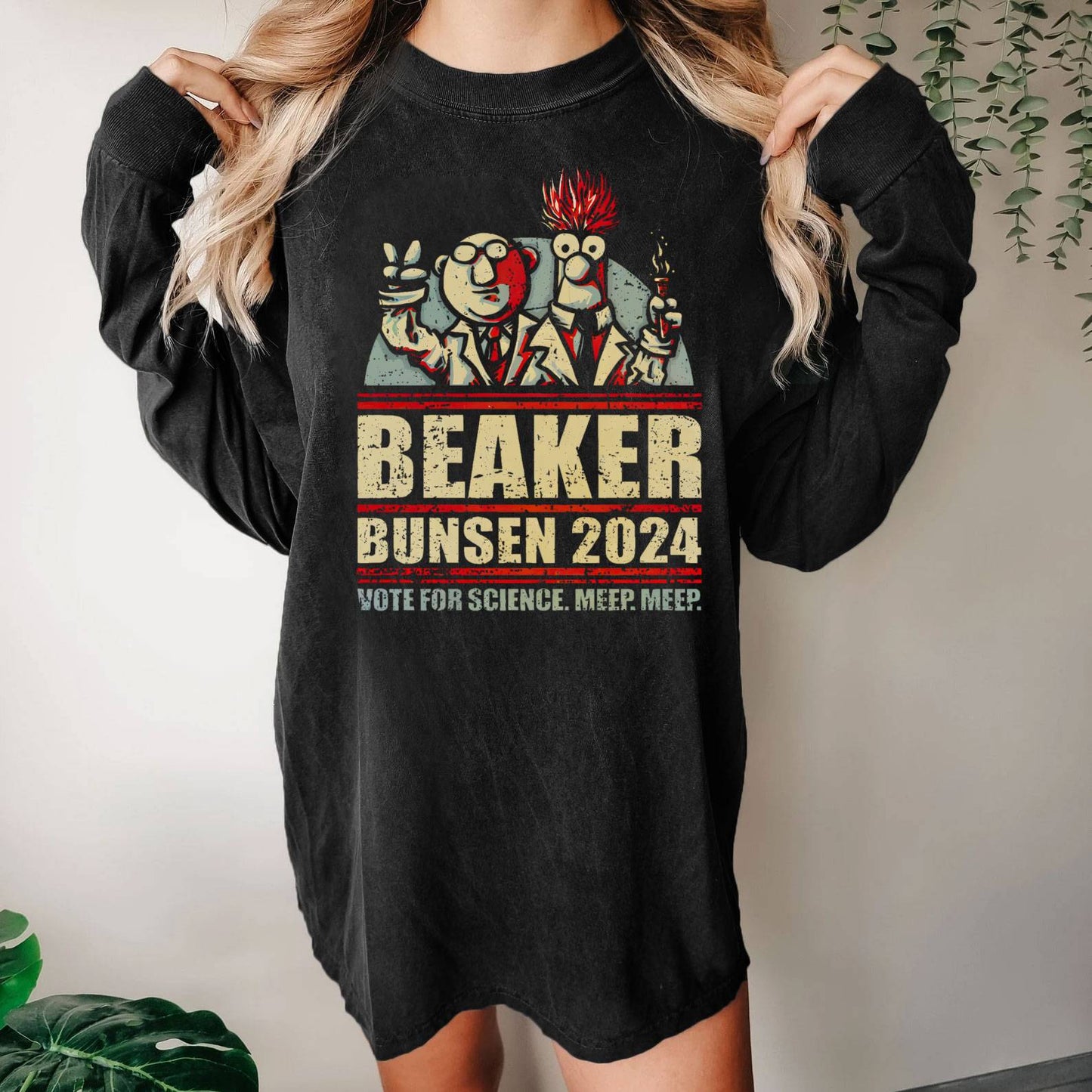 Vote For Science Washed Long Sleeve Tee