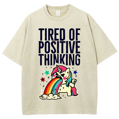 Tired of Positive Thinking Vintage Distressed T-shirt