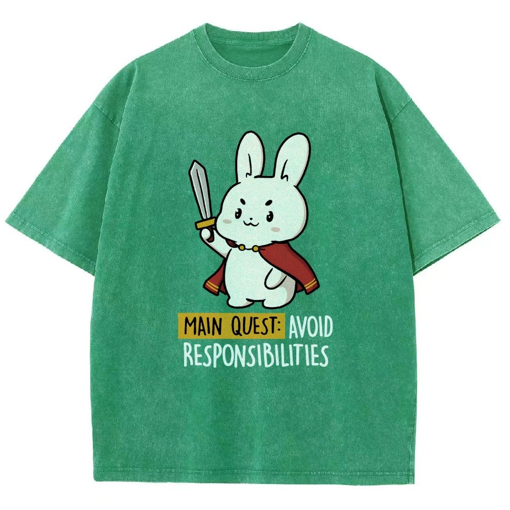 Main Quest Avoid Responsibilities Vintage Distressed T-shirt