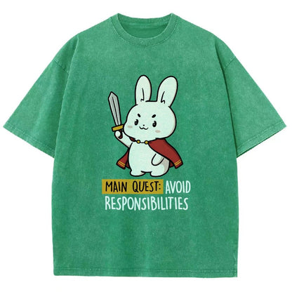 Main Quest Avoid Responsibilities Vintage Distressed T-shirt