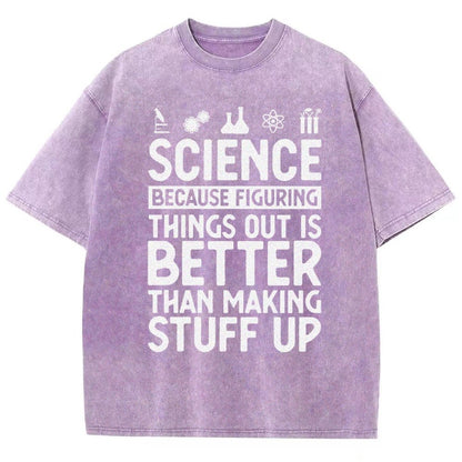 Science Figuring Stuff Funny Science Vintage Distressed T-shirt