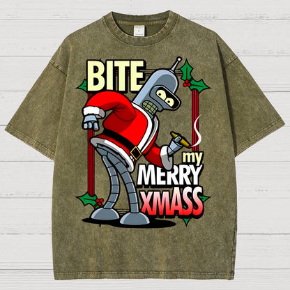 Happy Christmas from Robot Vintage Distressed T-shirt