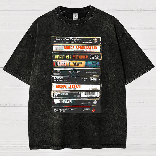 Vintage Rock Cassettes Vintage Distressed T-shirt