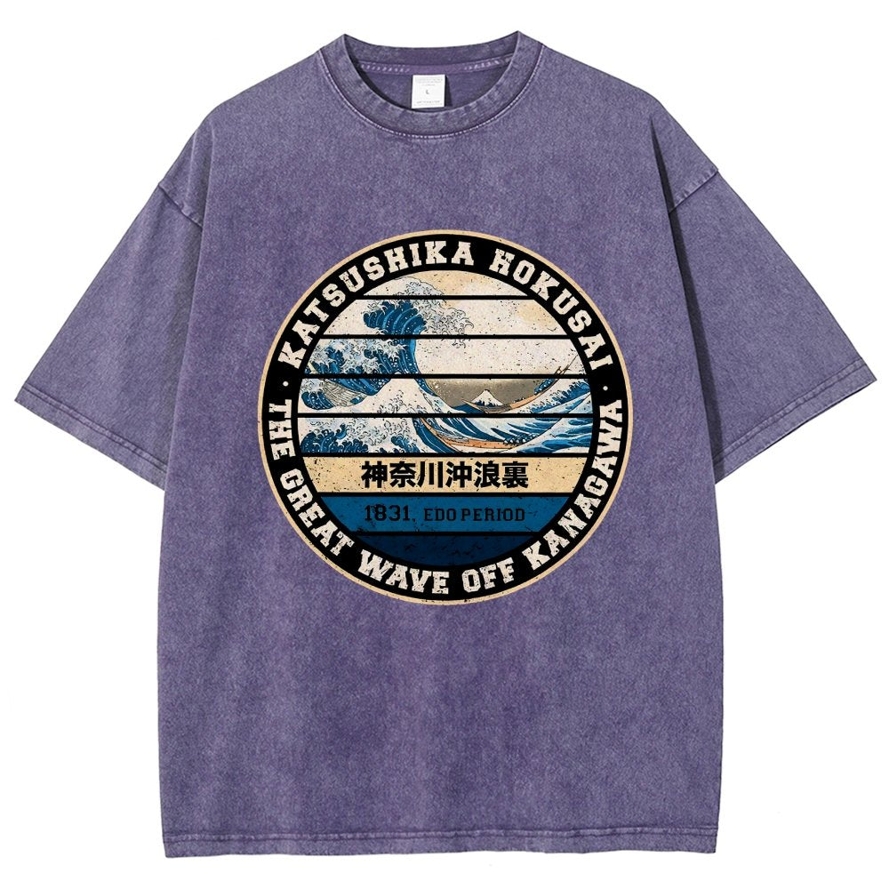 Hokusai Vintage Distressed T-shirt