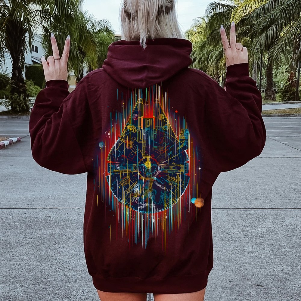The Neon Falcon Printed Back Cotton Hoodie