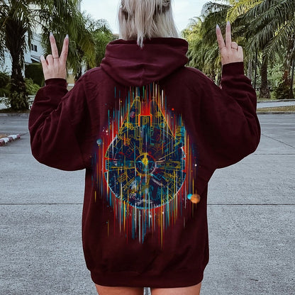 The Neon Falcon Printed Back Cotton Hoodie